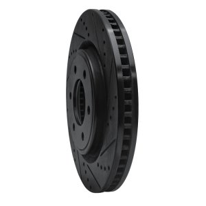 Ford F-150 Brake Rotor (1) - Front Right - R1 Concepts - Drilled & Slotted - Black - `21-`25